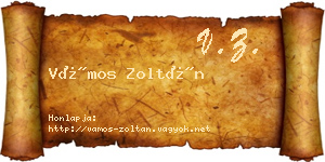 Vámos Zoltán névjegykártya