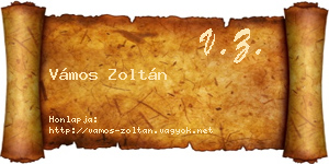 Vámos Zoltán névjegykártya